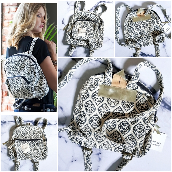 NEW Handmade Boho Backpack in Dark Navy main image 8